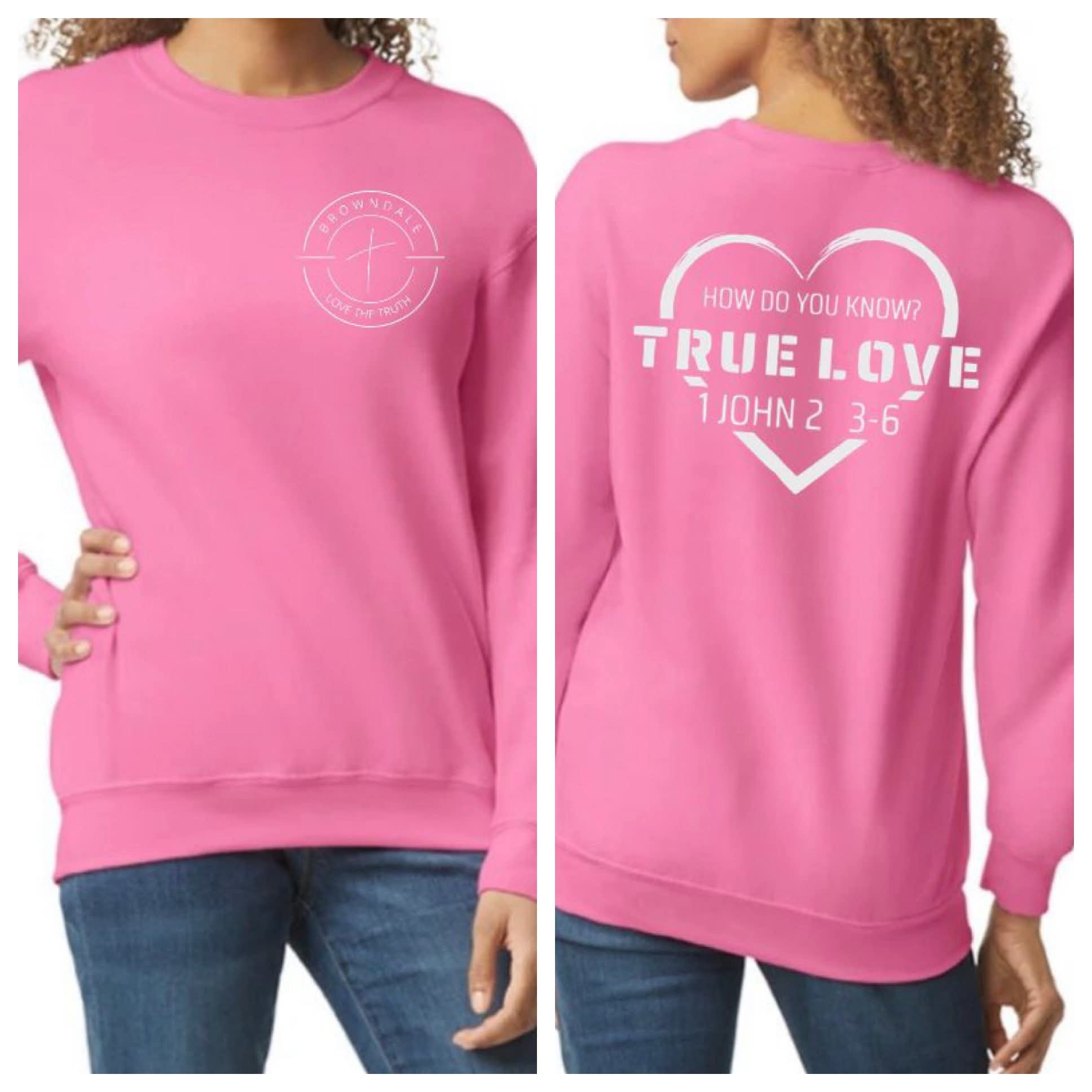 True Love Sweatshirt – Pink/Gray